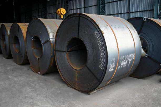 AISI 420 steel coils inside a steel factory
