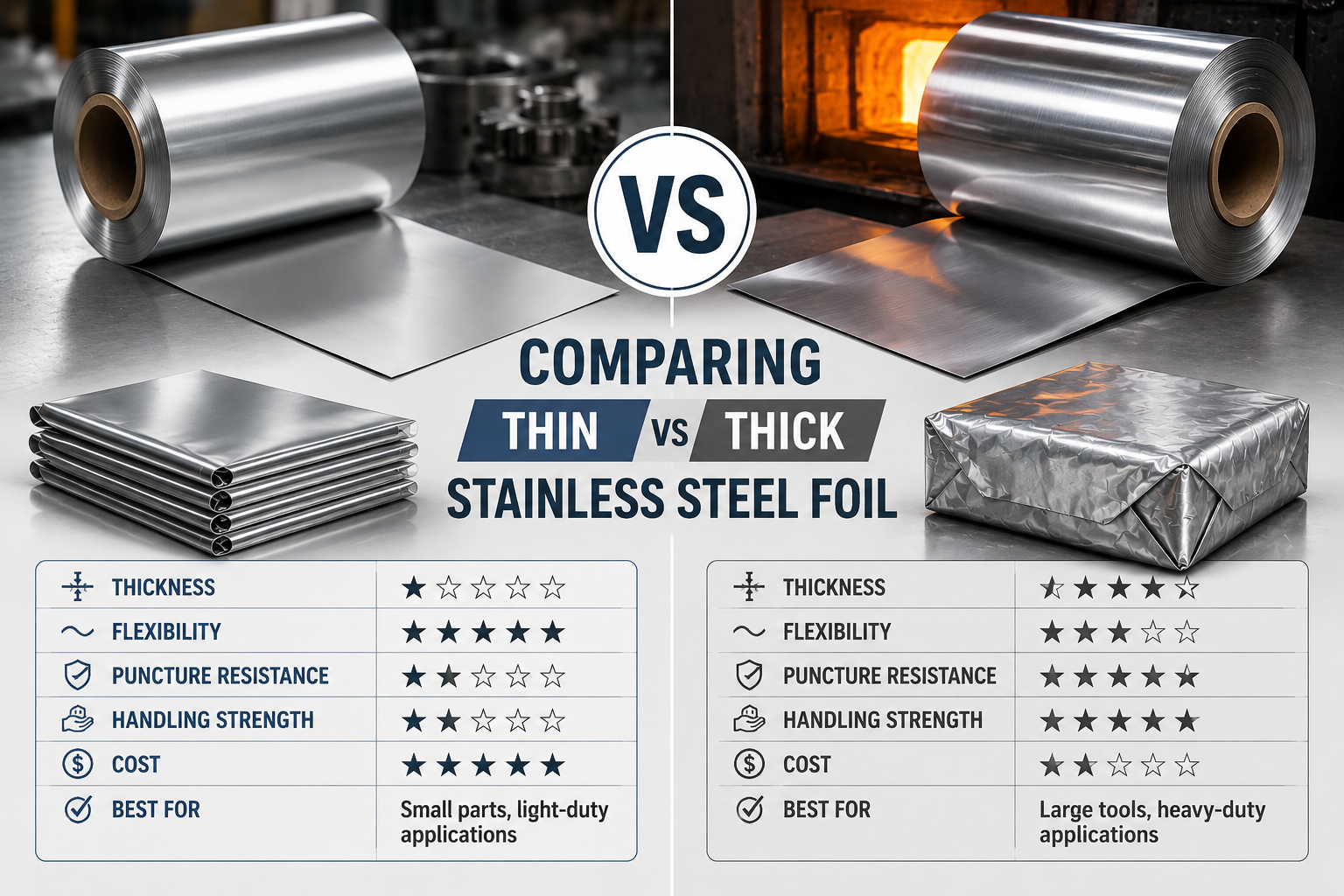 Comparing Thin vs Thick Stainless Steel Foil