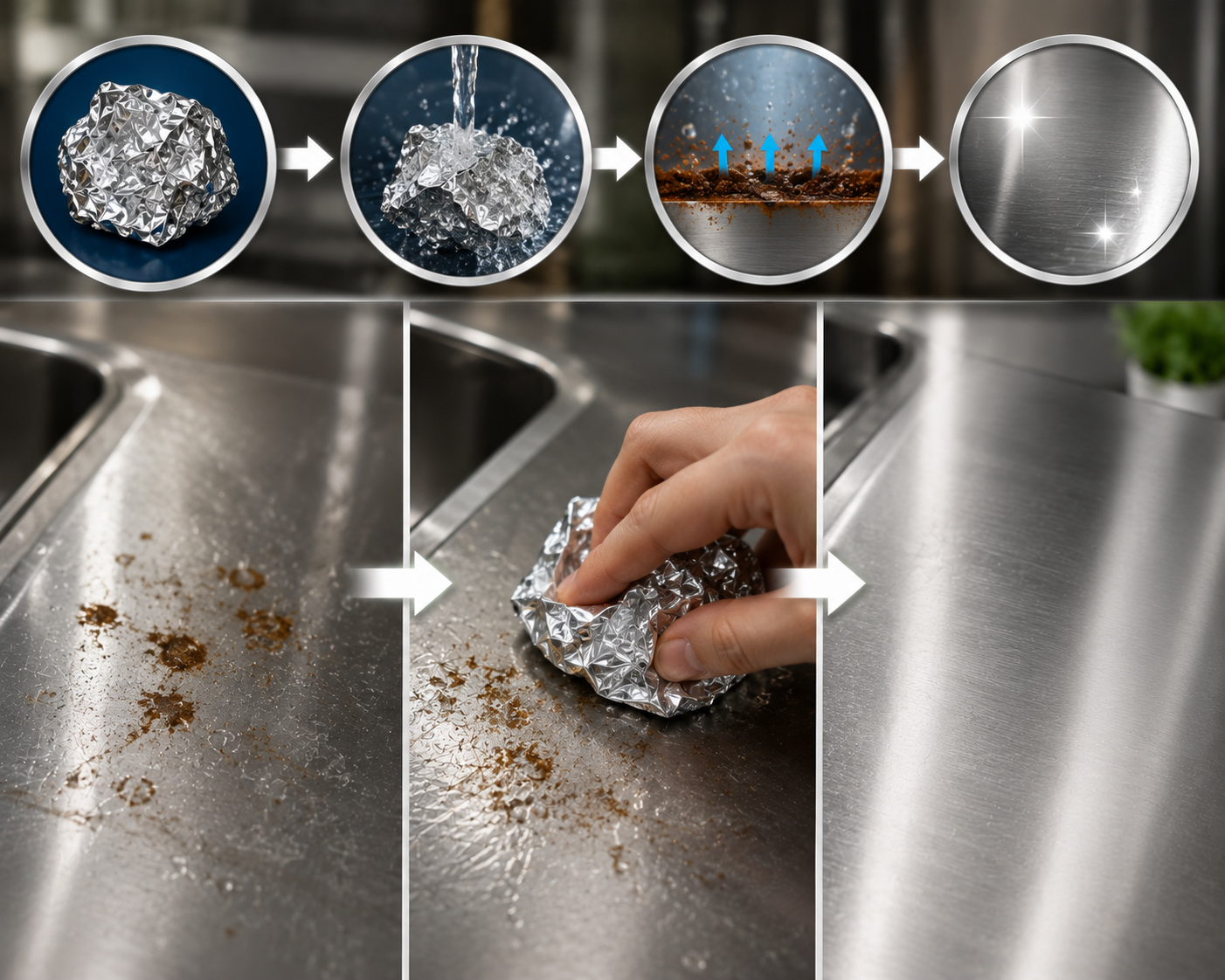 How Aluminum Foil Cleans Stainless Steel