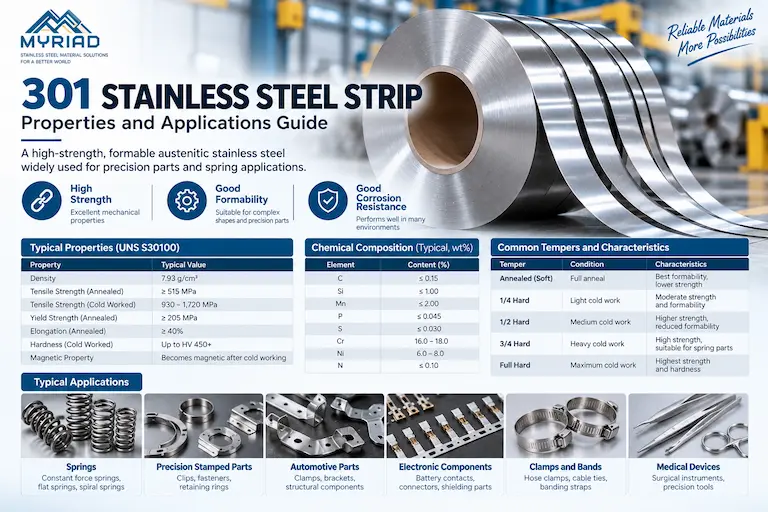 301 Stainless Steel Strip- Properties and Applications Guide