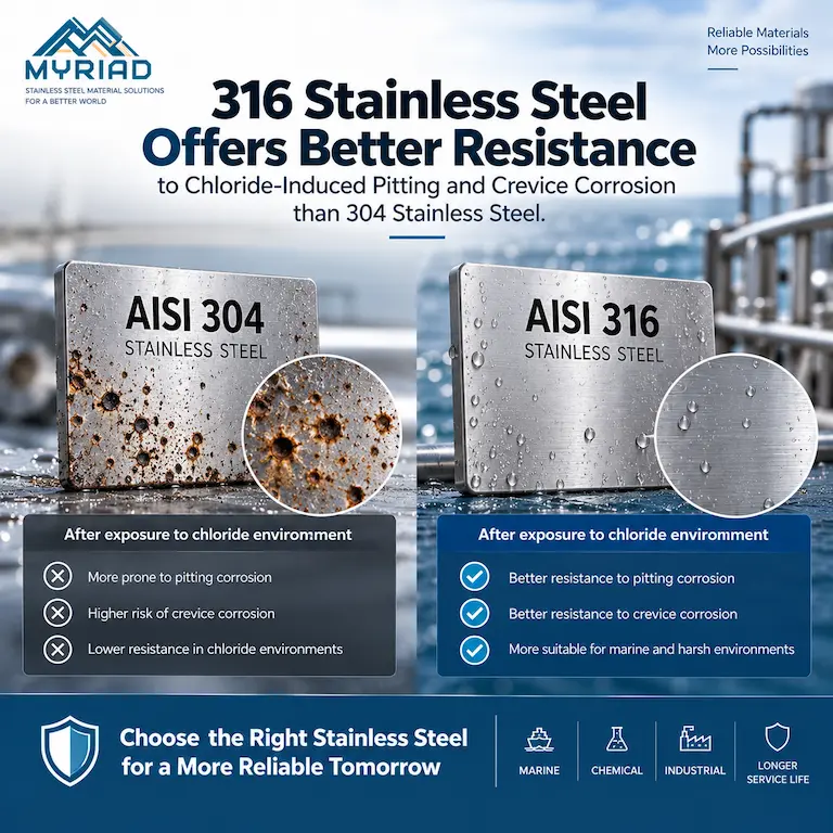 316 stainless steel has better corrosion resistance than 304 stainless steel