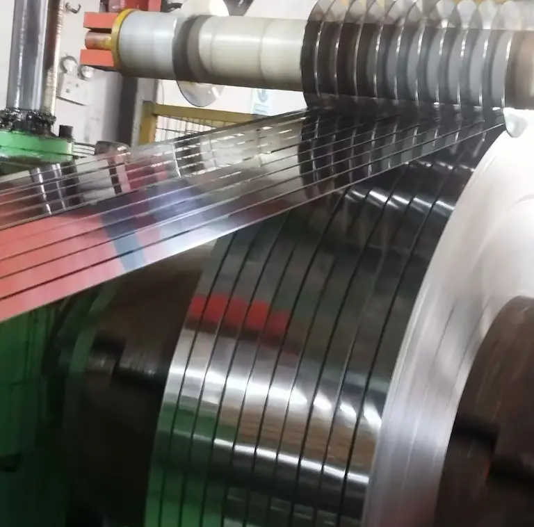 Myriad slitting of 301 stainless steel foil